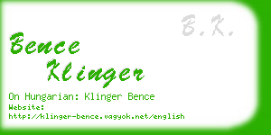 bence klinger business card